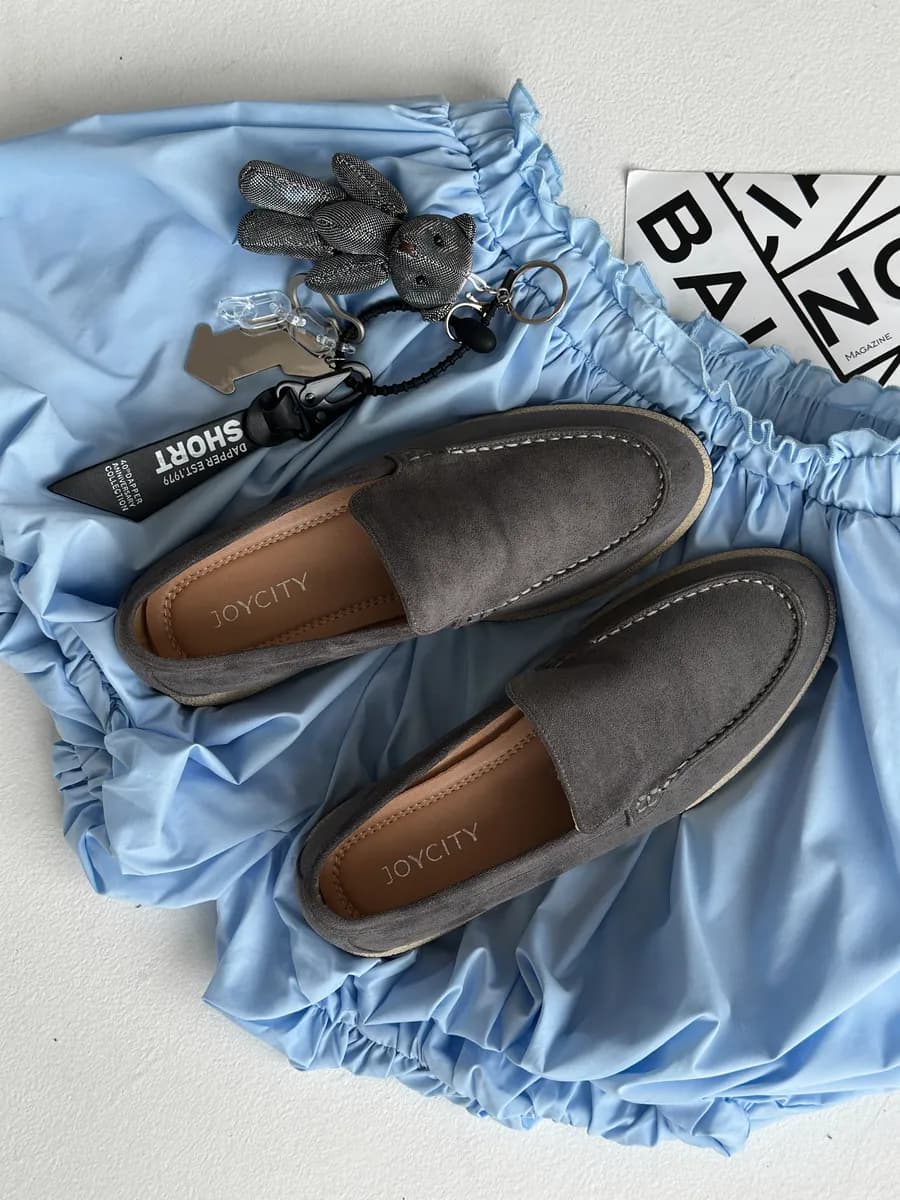 Мокасины замшевые дышащие