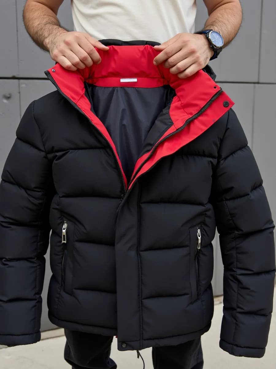 Куртка пуховик зимняя короткая с капюшоном