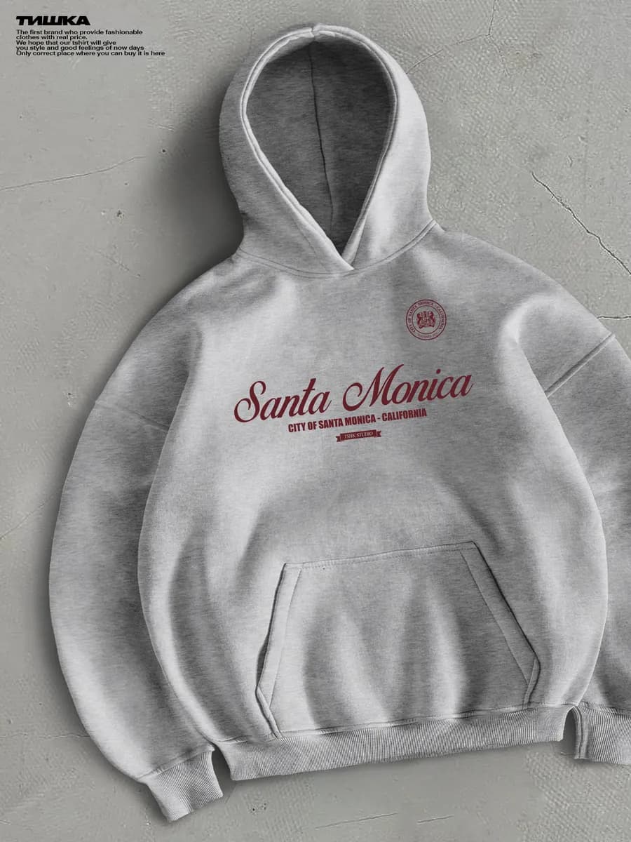 Оверсайз багги худи с принтом old money