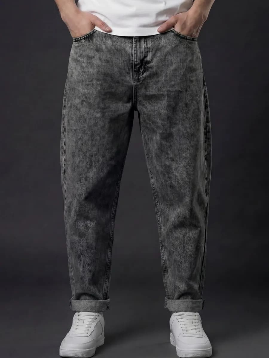 Джинсы бананы широкие