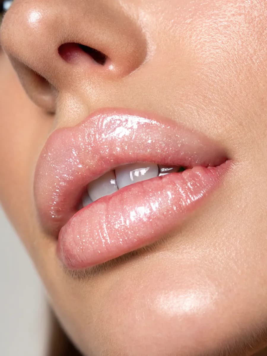 Блеск для губ с блестками прозрачный - фото 1