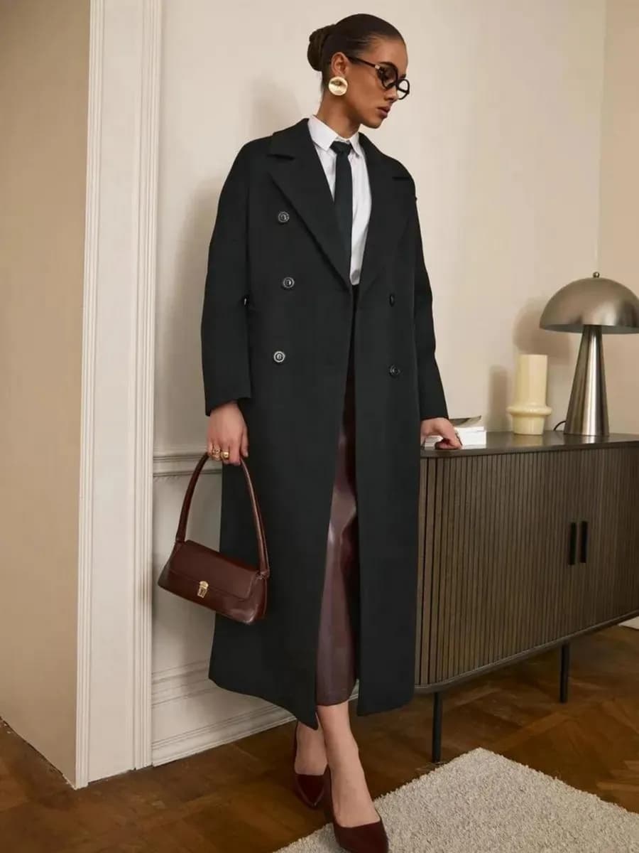 Пальто демисезонное длинное