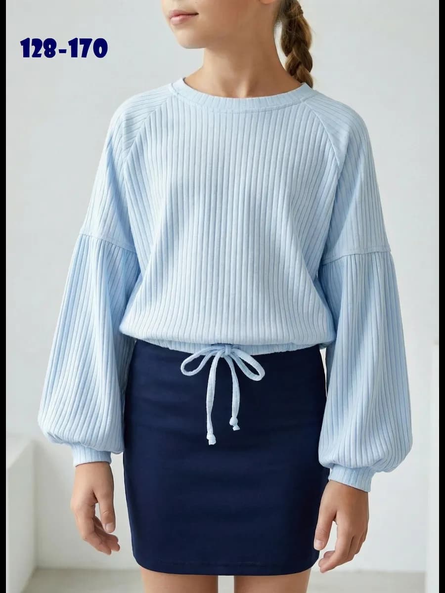 Блузка школьная с длинным рукавом