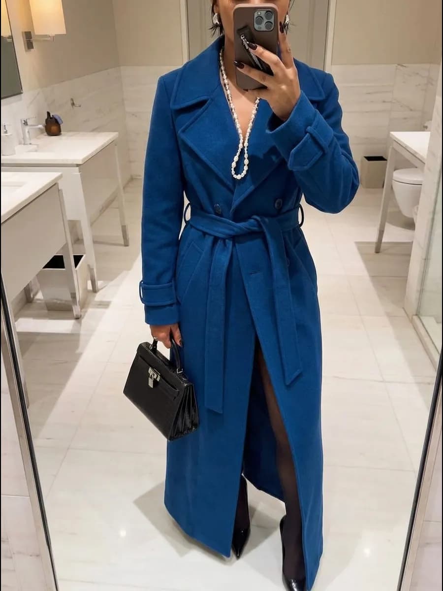 Длинное демисезонное Пальто веснаосень