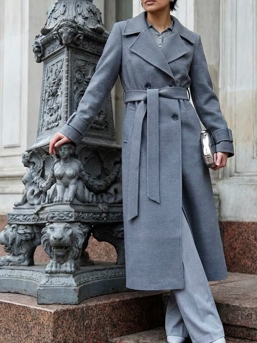 Длинное демисезонное Пальто веснаосень