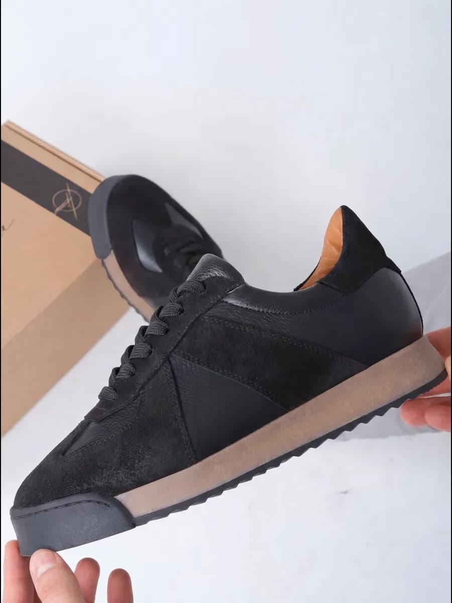 Кеды кожаные черные мужские