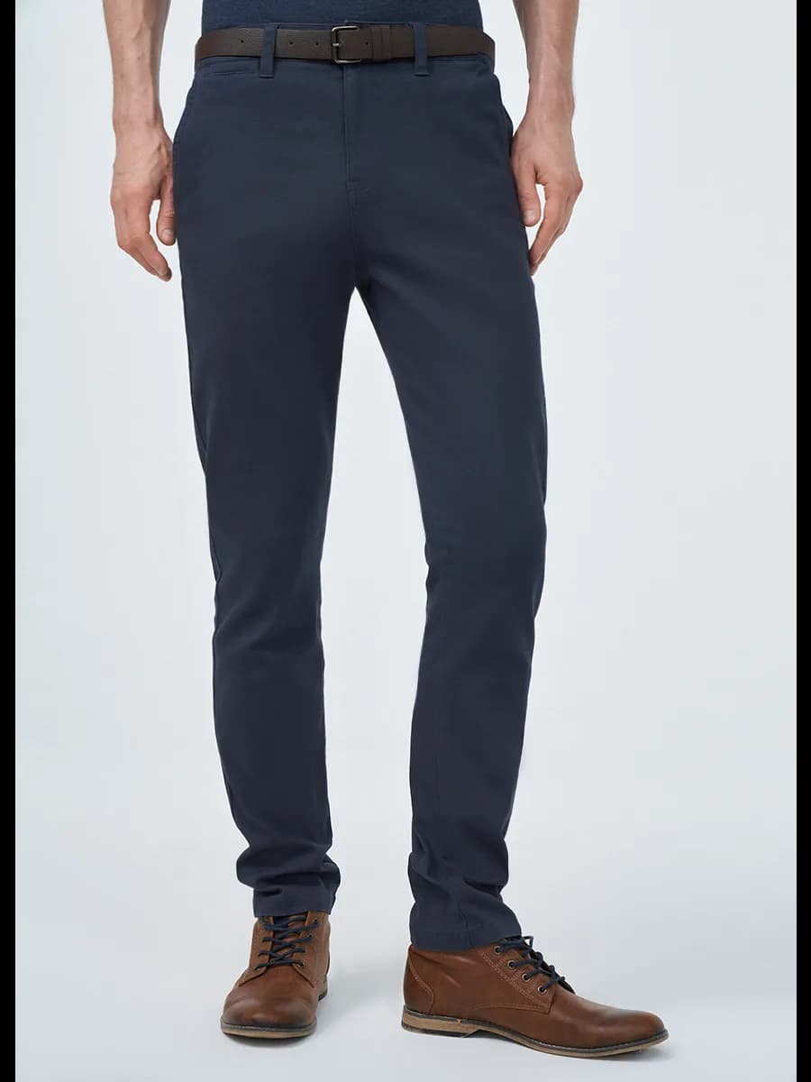 Брюки синие из твила