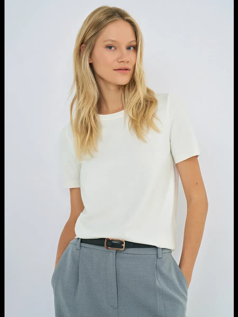 Джемпер вязаный с коротким рукавом