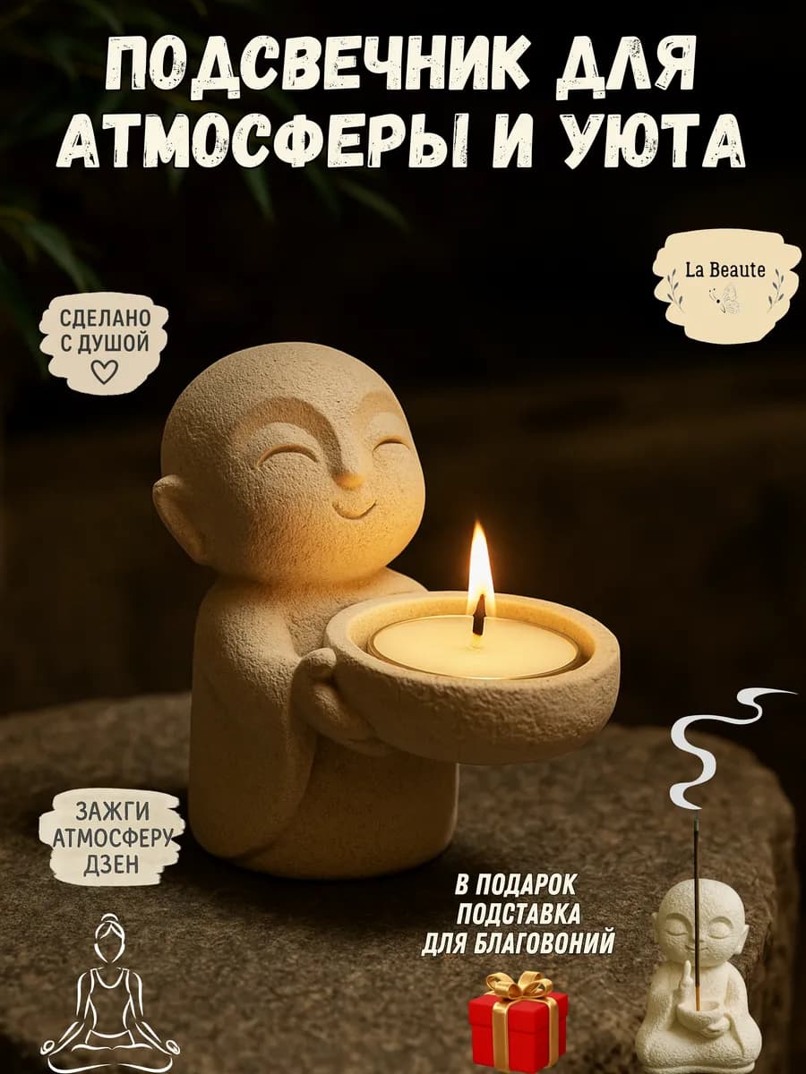 Подсвечник для уюта "Монах" 236 грамм