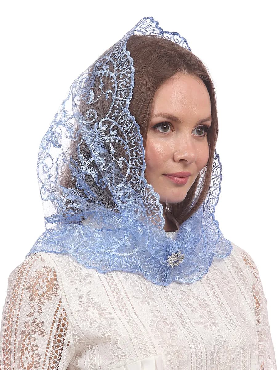 Платок-капор для церкви,храма,ниспадающий - фото 1