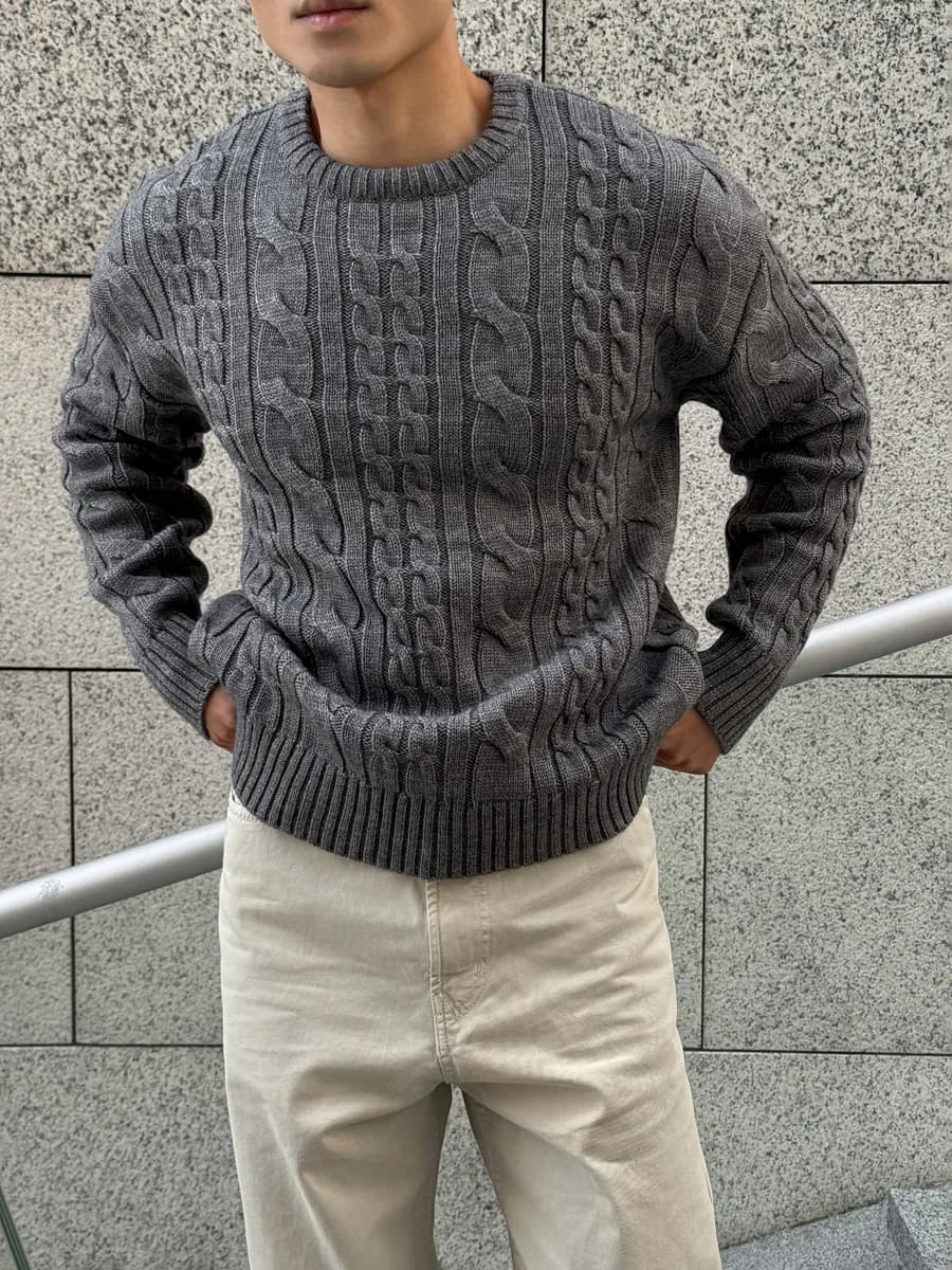 Свитер вязаный оверсайз без горла