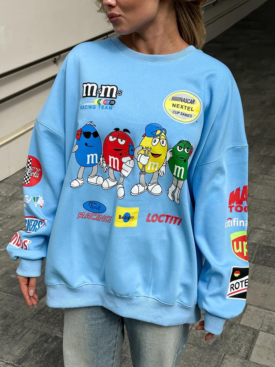 Свитшот оверсайз с принтом корея