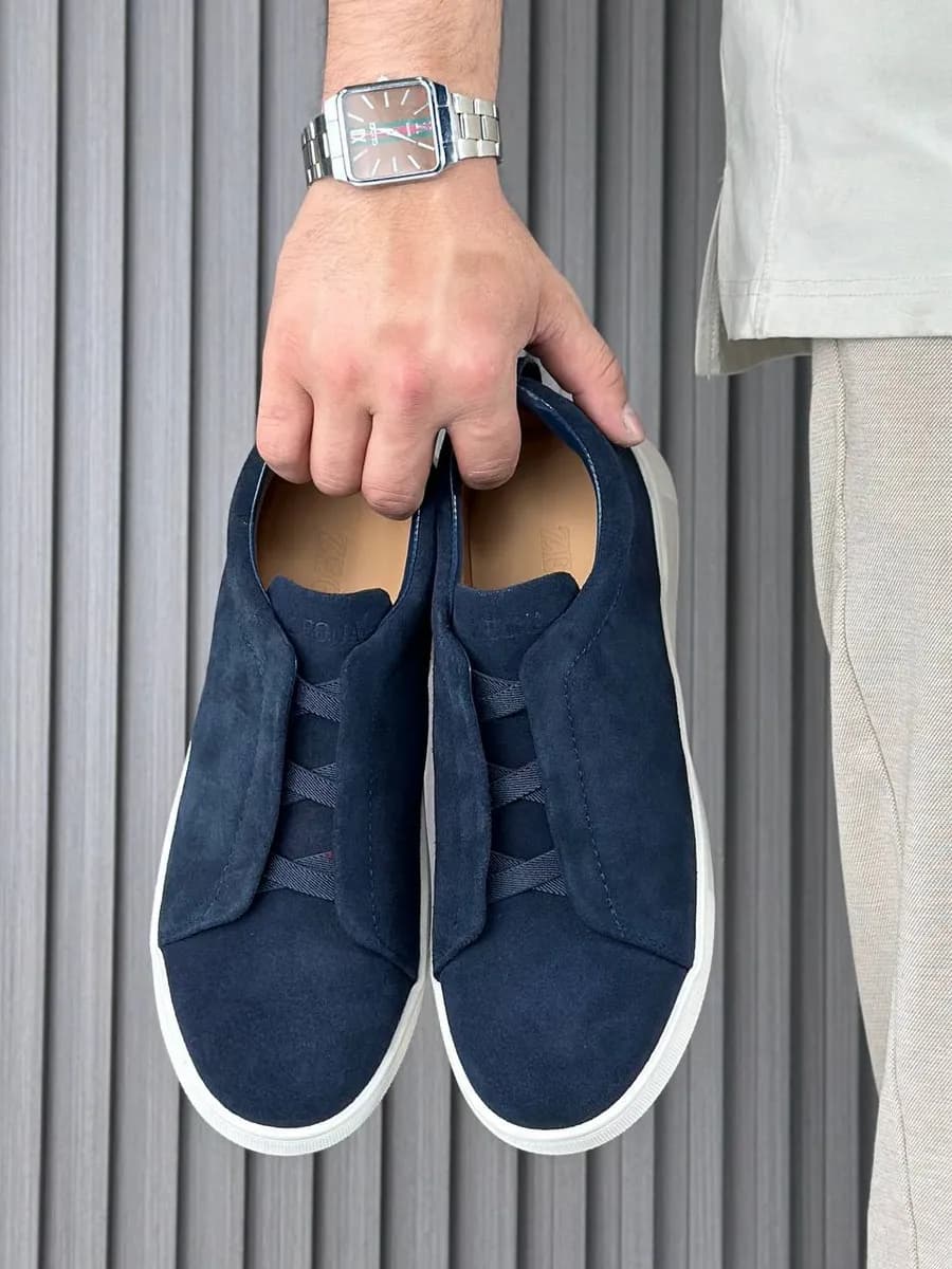 Кеды из натуральной замши Zegna