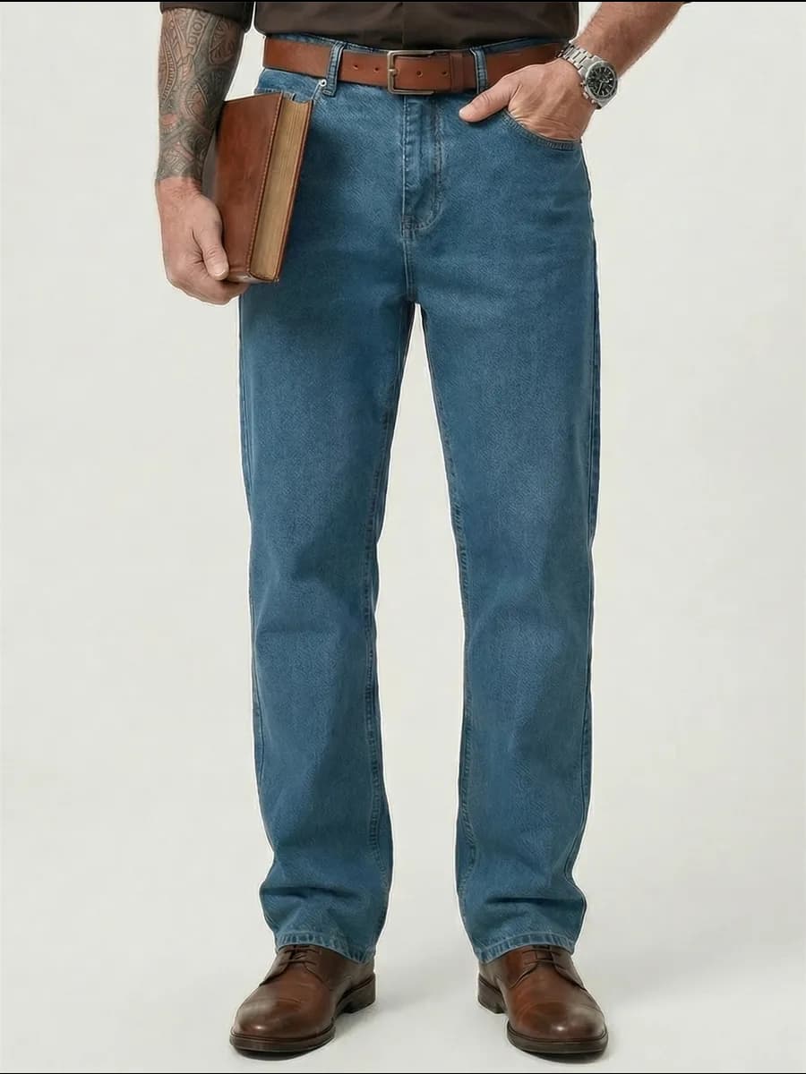 Джинсы прямые классические мужские на высокий рост