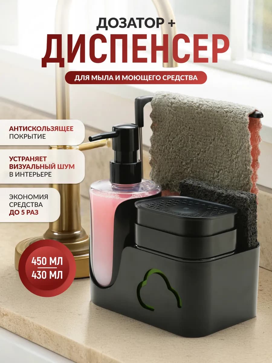 Кухонный дозатор для жидкого мыла и моющего средства