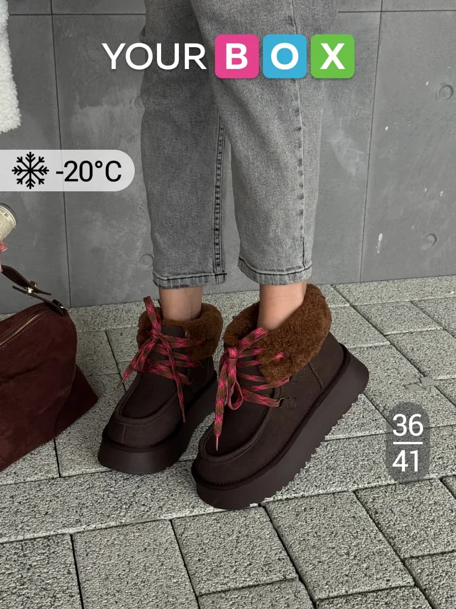 Зимние ботинки на платформе угги