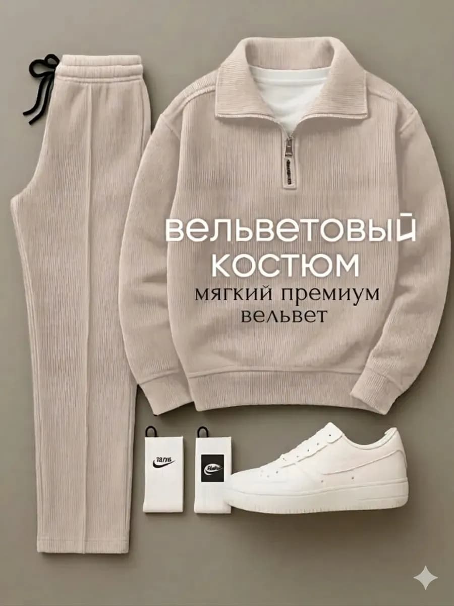 Костюм спортивный вельветовый - фото 1