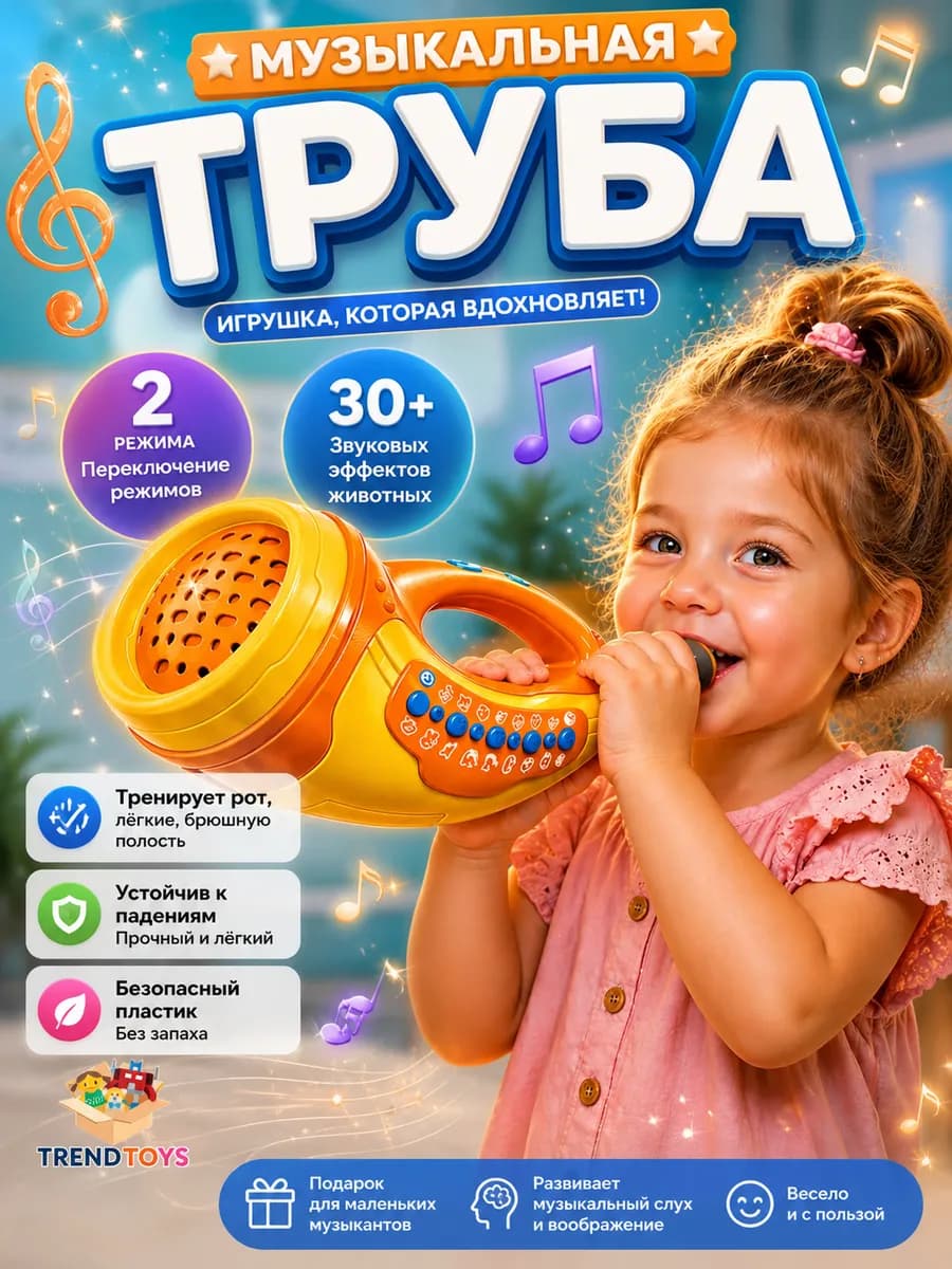 Музыкальная интерактивная игрушка со звуками животных