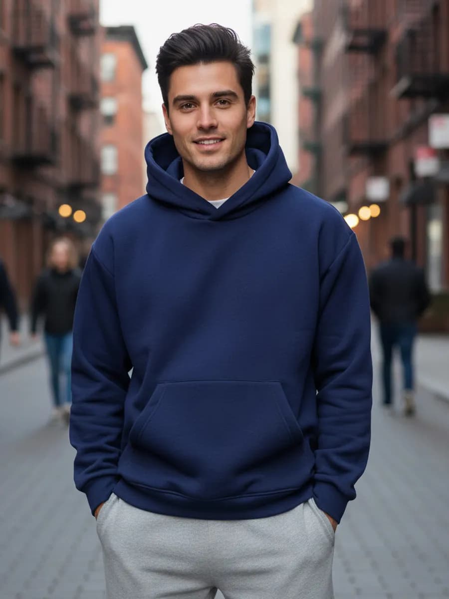 Худи оверсайз с капюшоном теплая с начесом