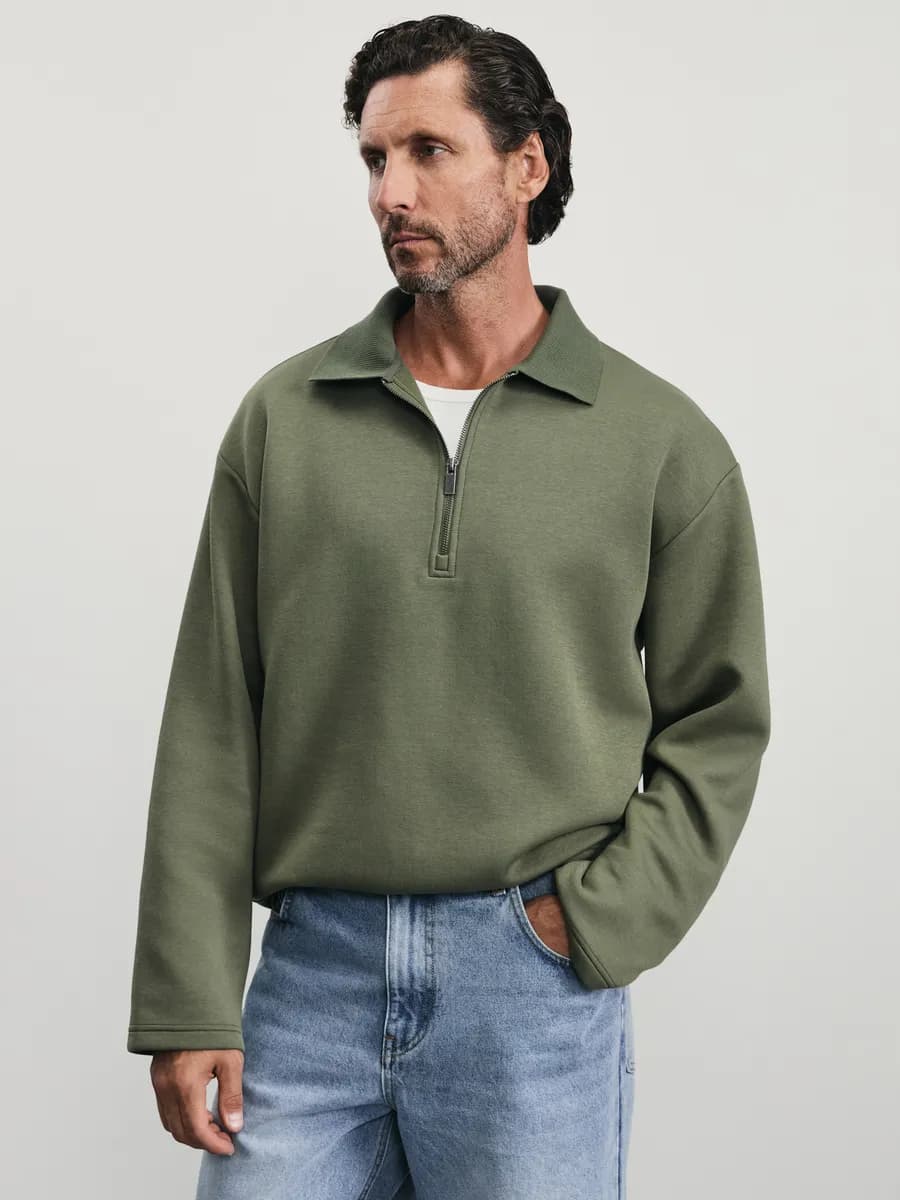 Толстовка оверсайз на молнии с воротником