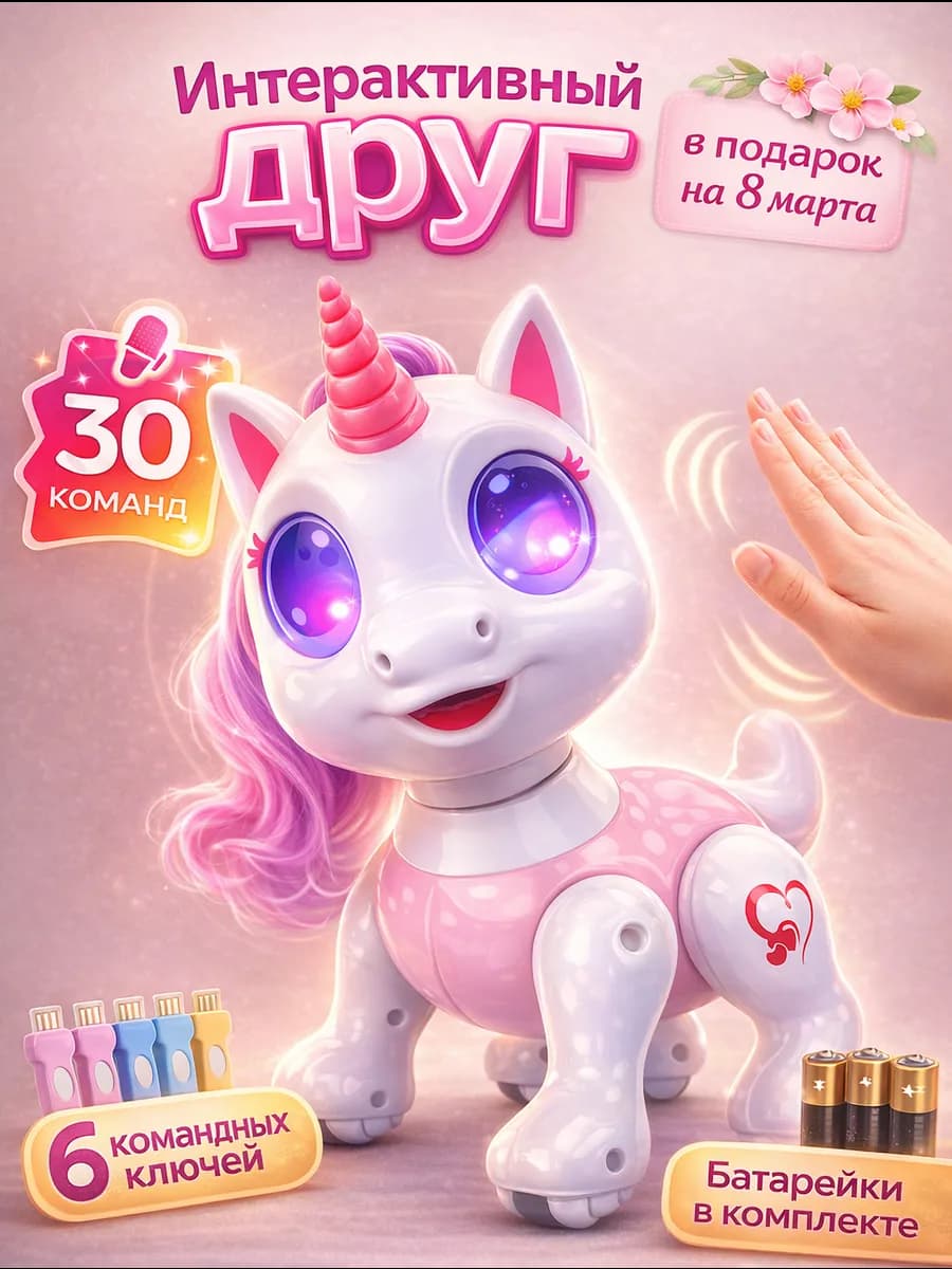 Робот единорог на пульте управления