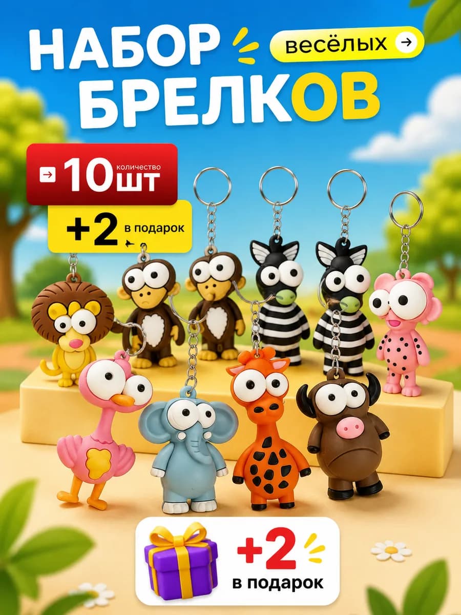 брелоки набор 10 шт
