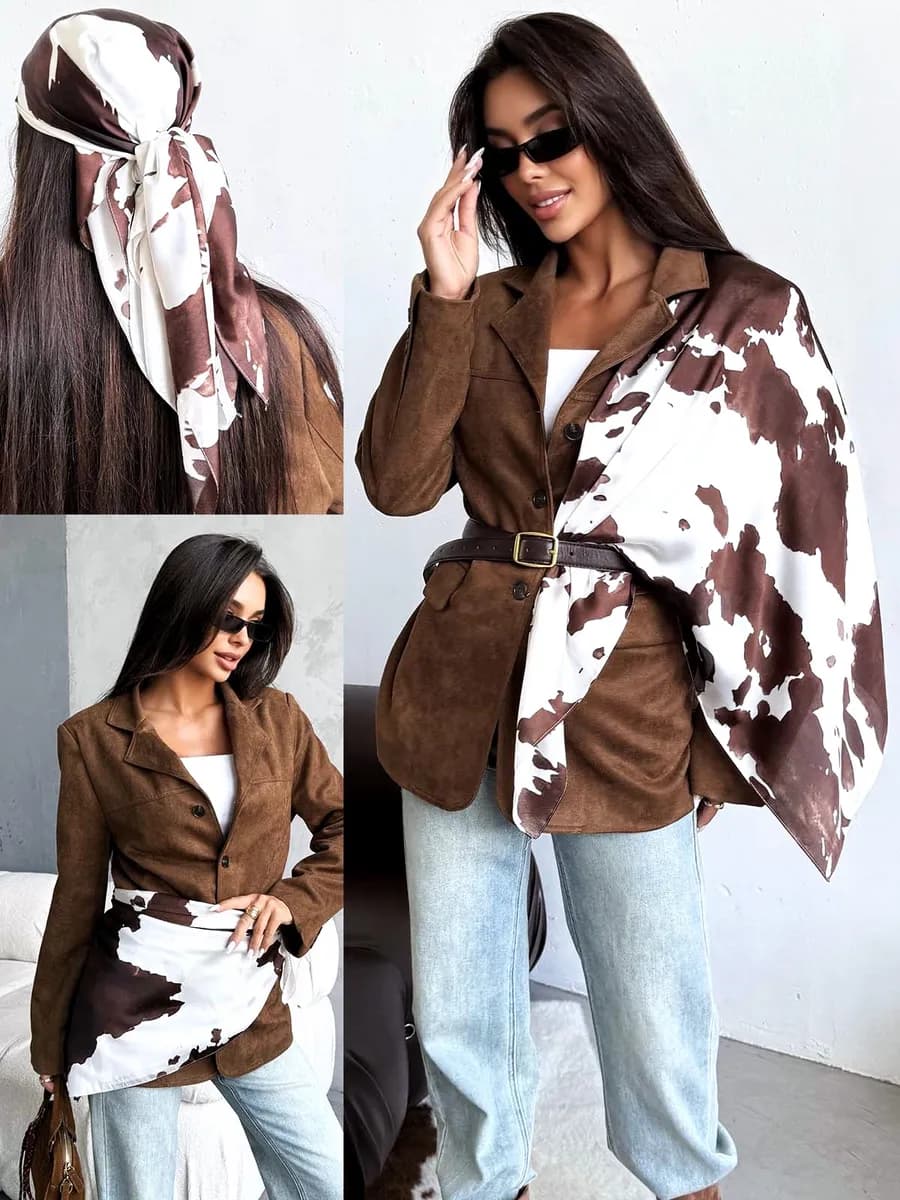 Шелковый платок на голову и шею