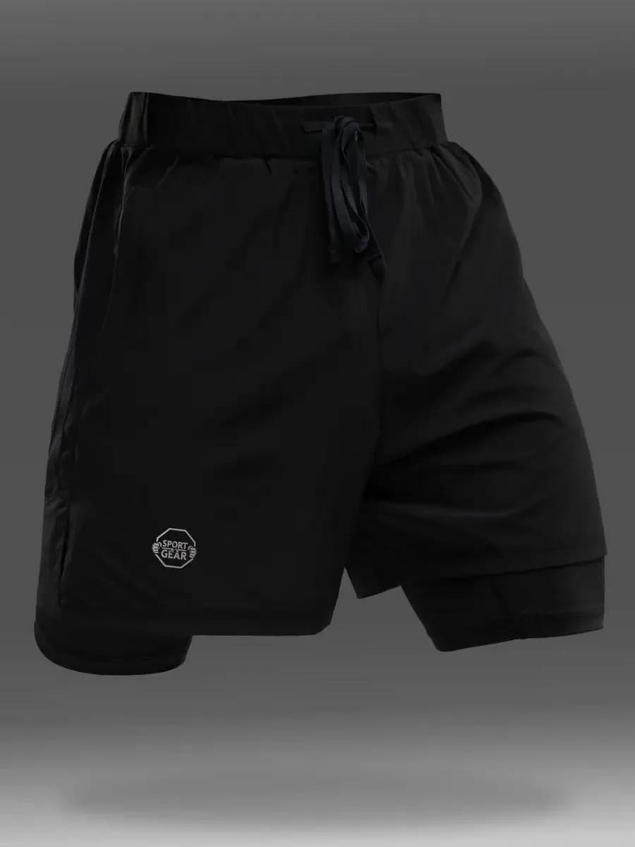 Шорты спортивные с тайтсами для фитнеса и мма