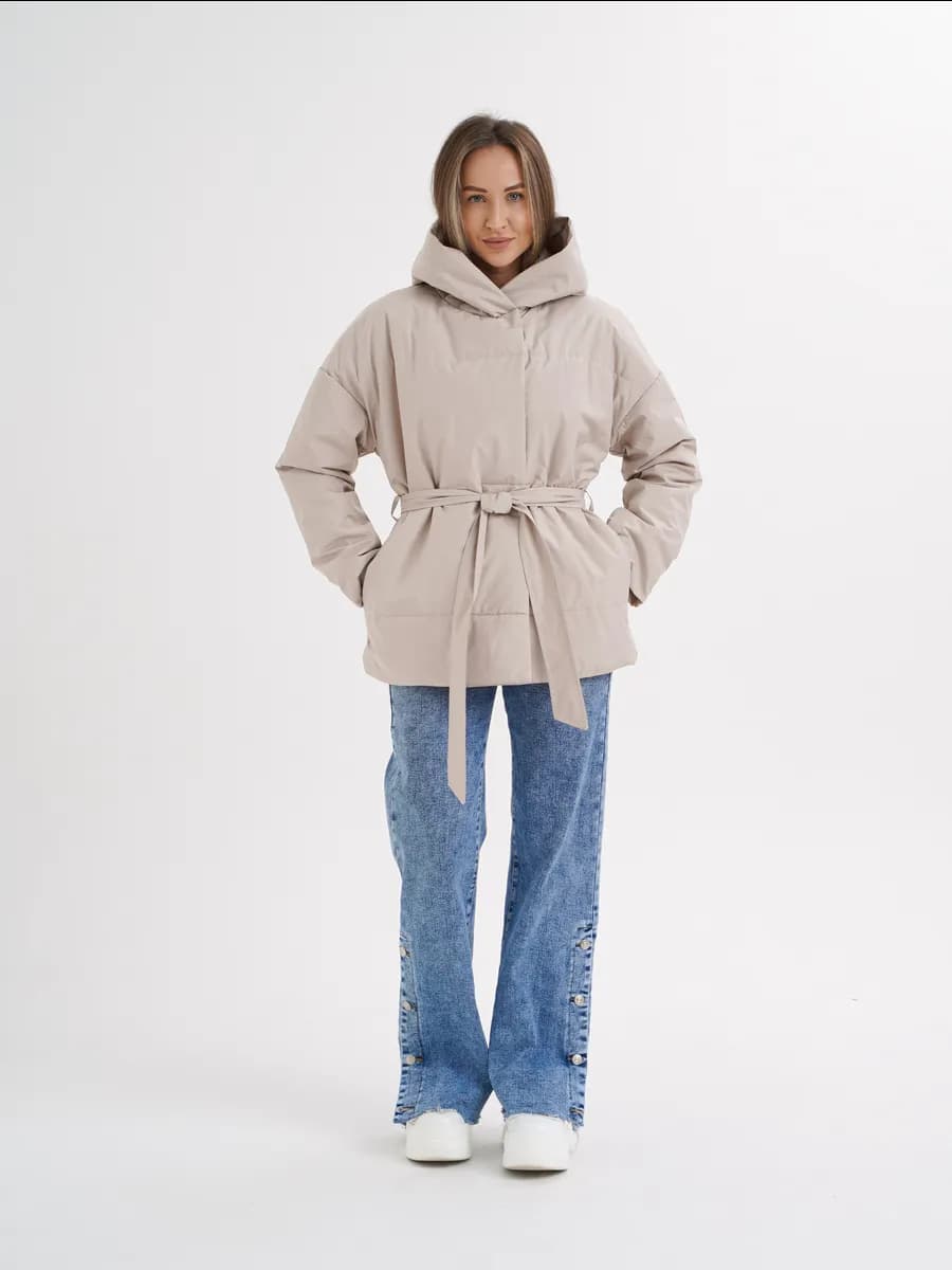 Куртка демисезон удлиненная с капюшоном