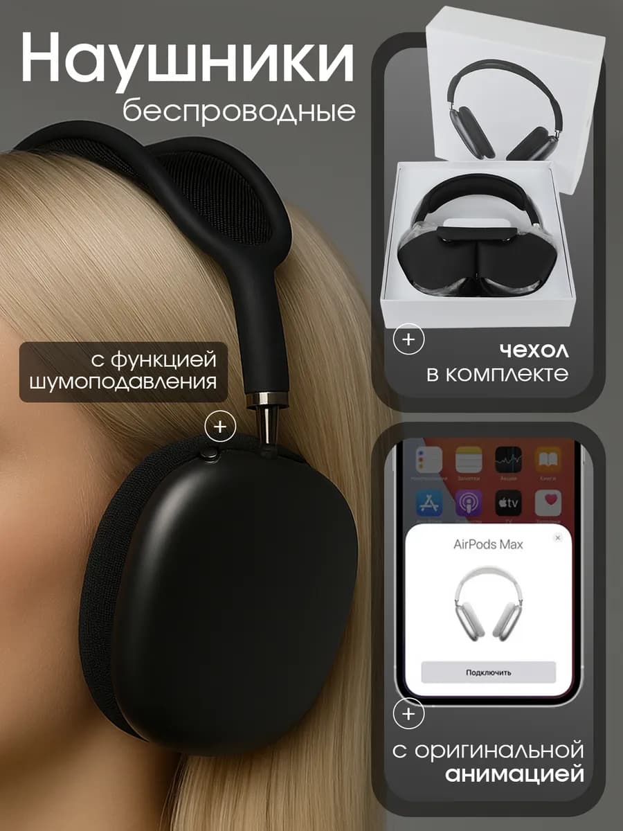 Наушники беспроводные большие совместимы с AirPods MAX