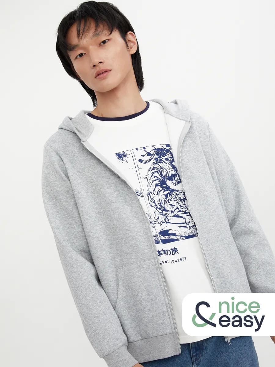 Мужская толстовка на молнии с капюшоном