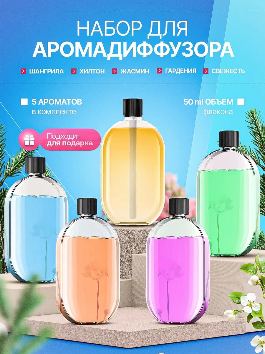Набор ароматизаторов для дома арома жидкость для диффузора