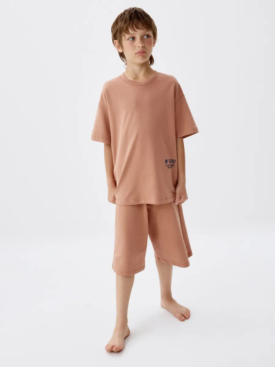 Домашний костюм с шортами из футера