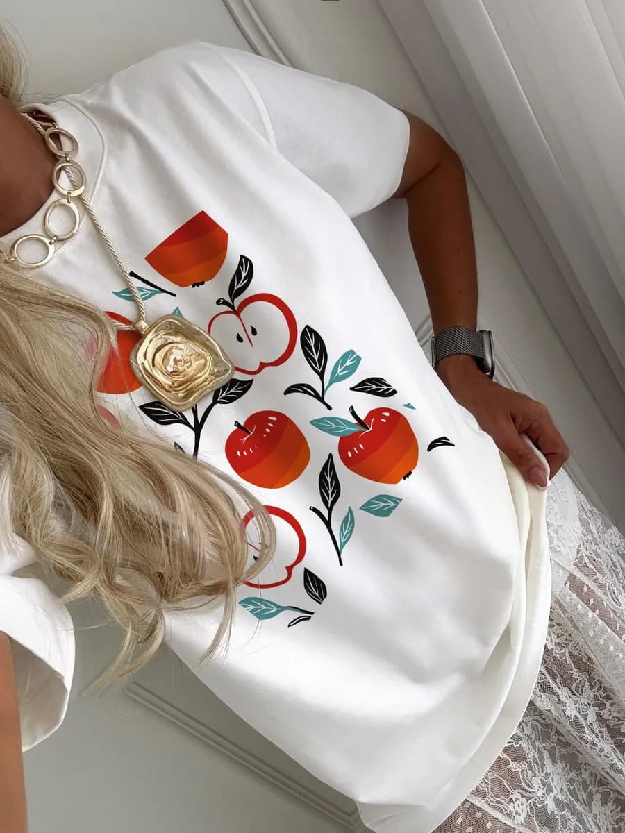 Футболка нарядная с принтом хлопковая