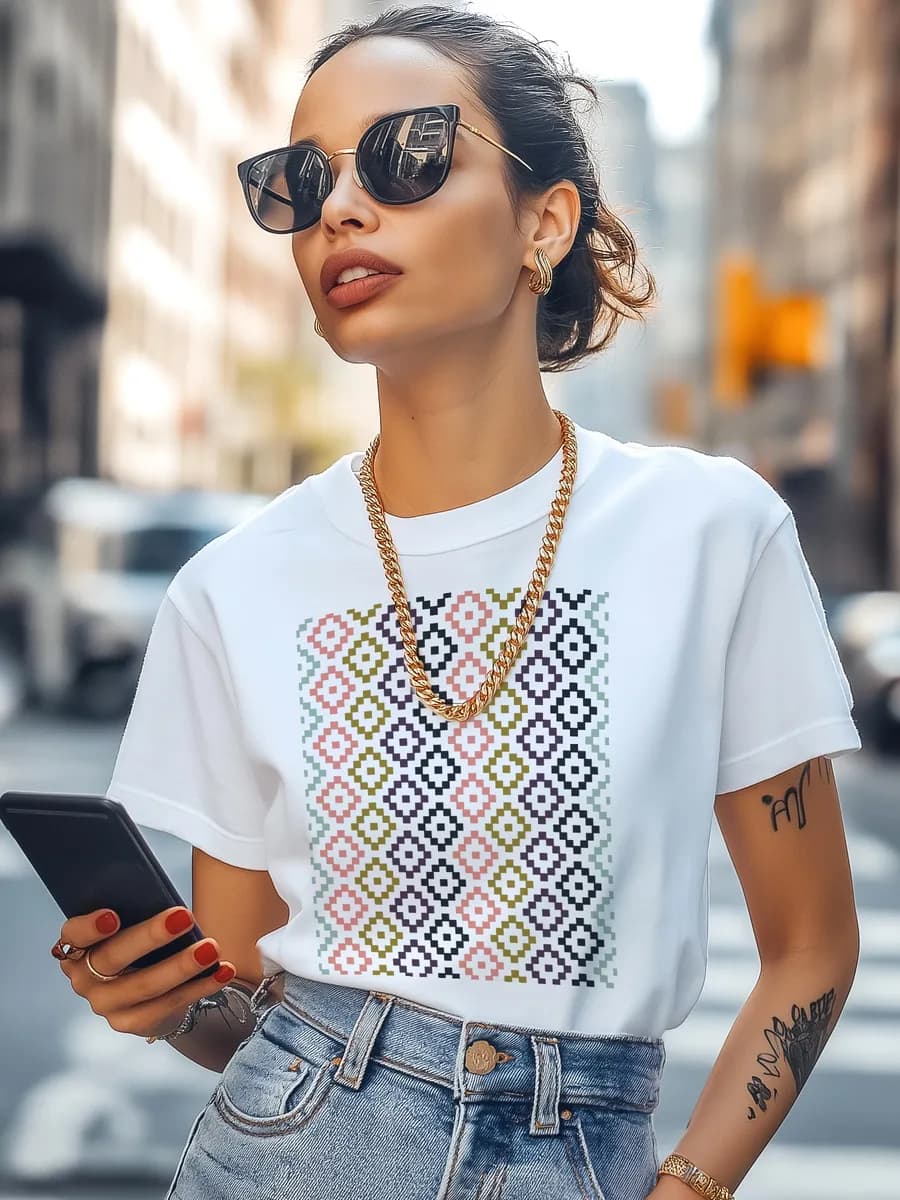 Футболка нарядная с принтом хлопковая