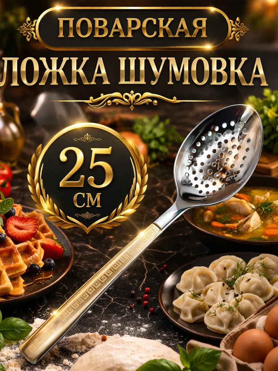 ложка шумовка металлическая для снятия пены