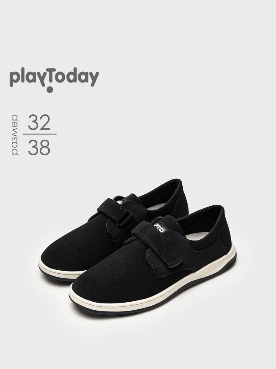 Полуботинки кожаные школьные туфли на липучках сменка