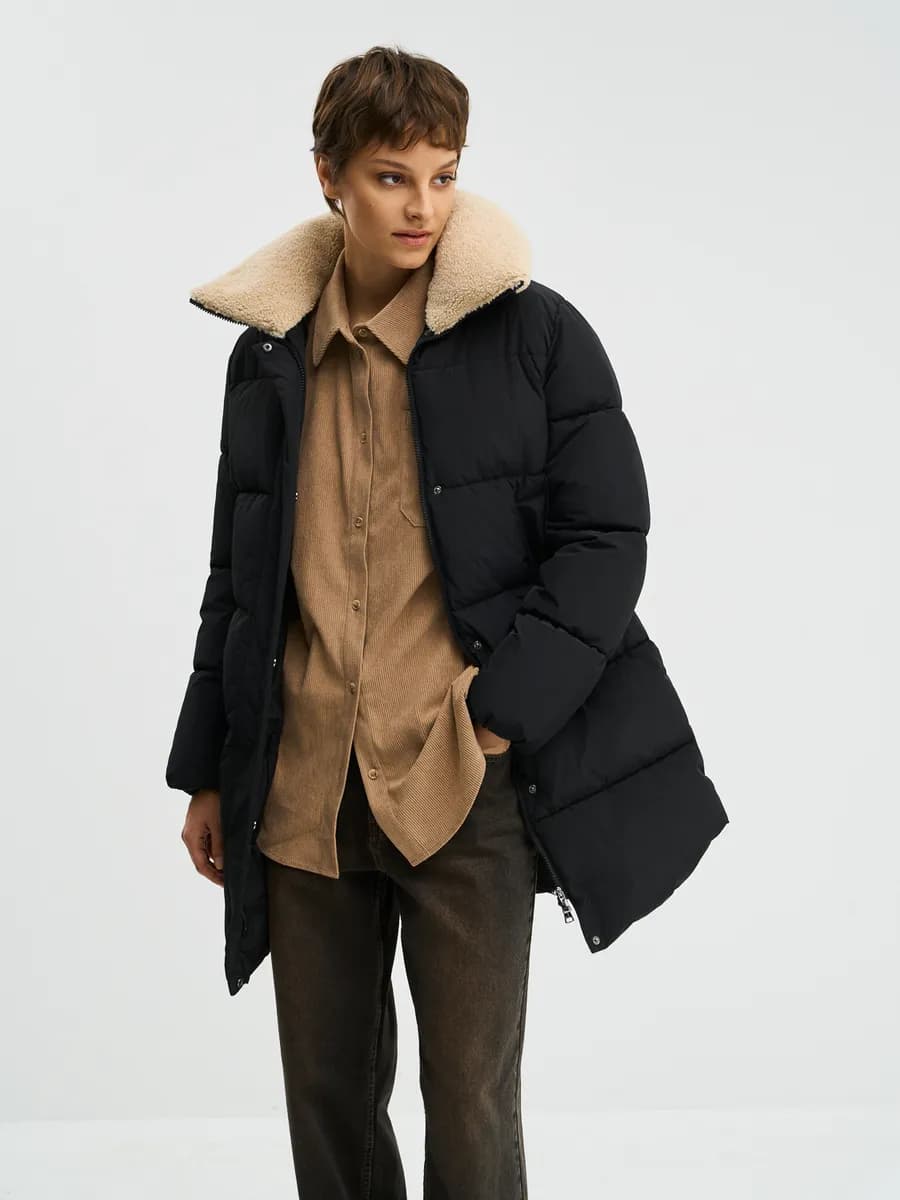 Пуховик зимний стеганый