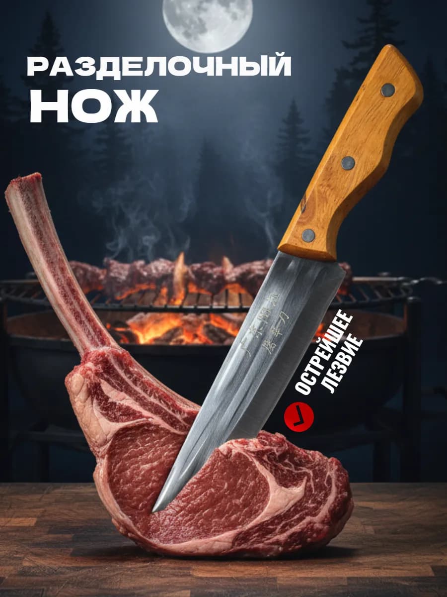 Нож кухонный разделочный с чехлом