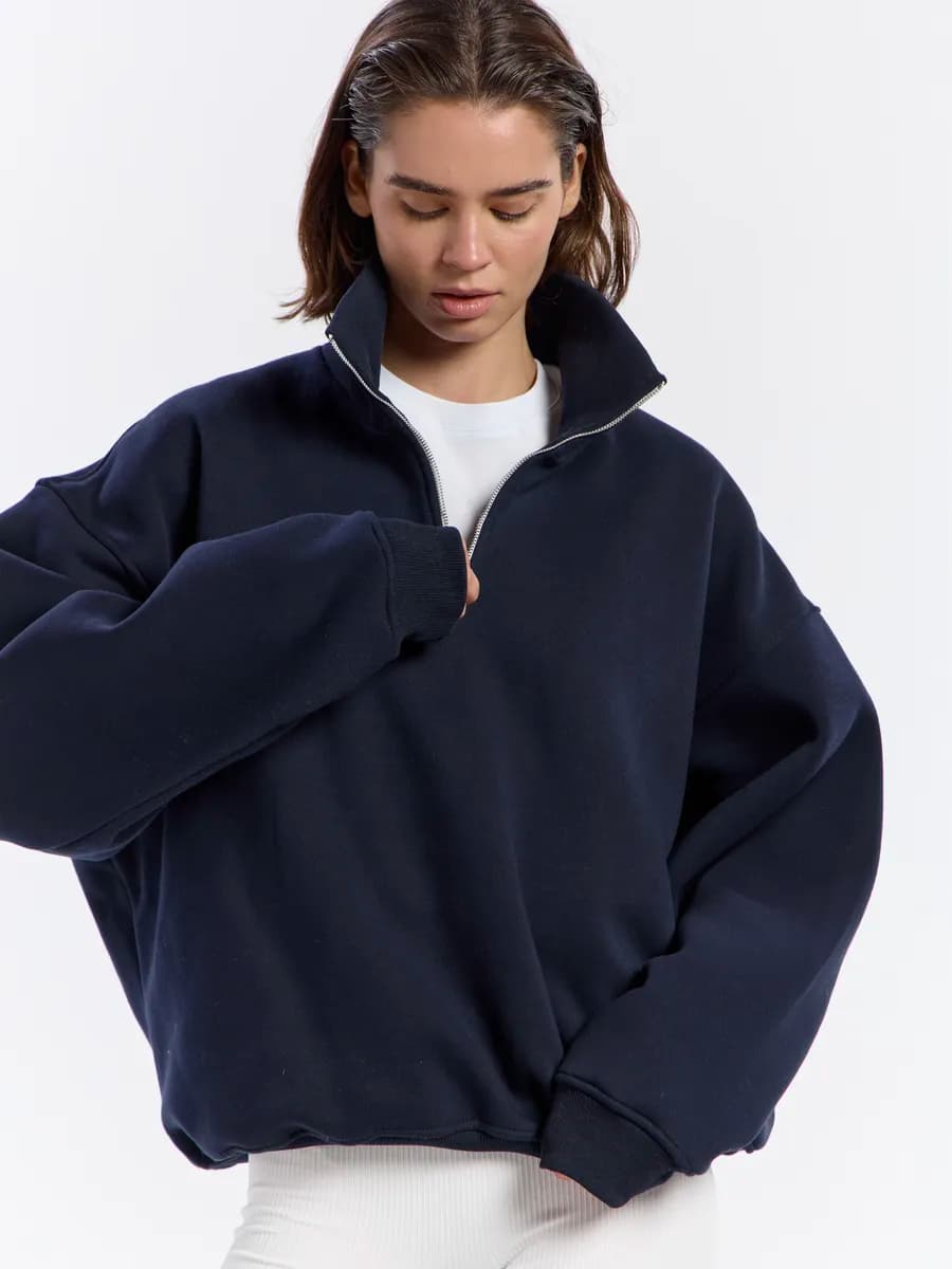 Свитшот полузамок оверсайз на молнии
