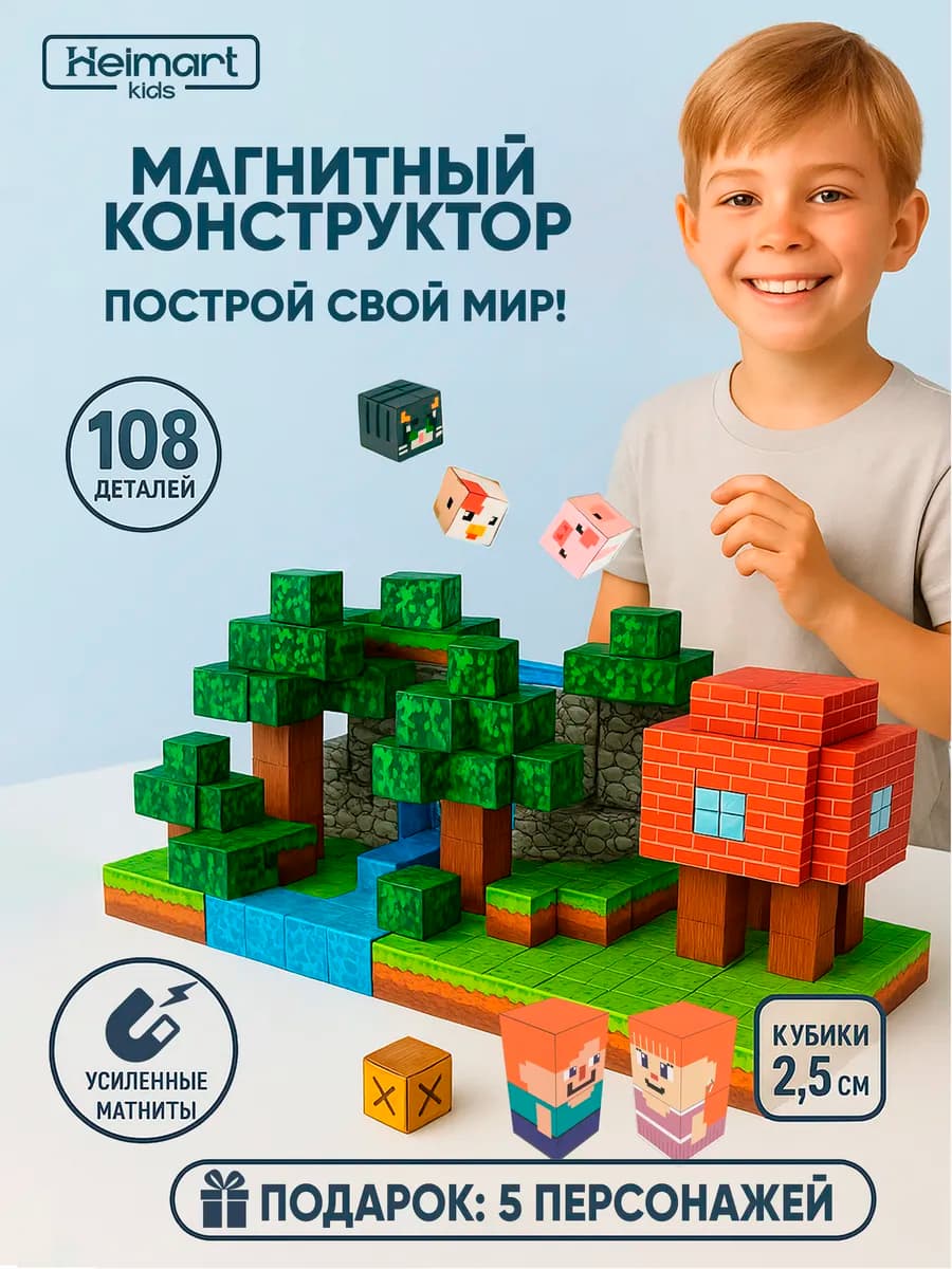 Магнитный конструктор мой мир кубики