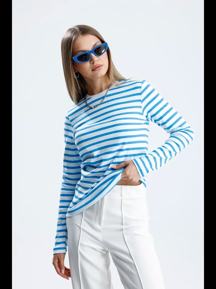 Свитшот женский полосатый тельняшка