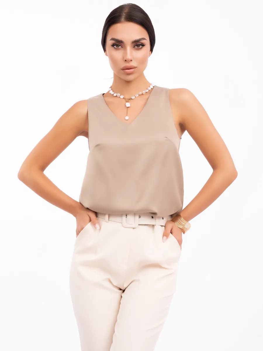 Топ шелковый под пиджак атласная майка нарядная