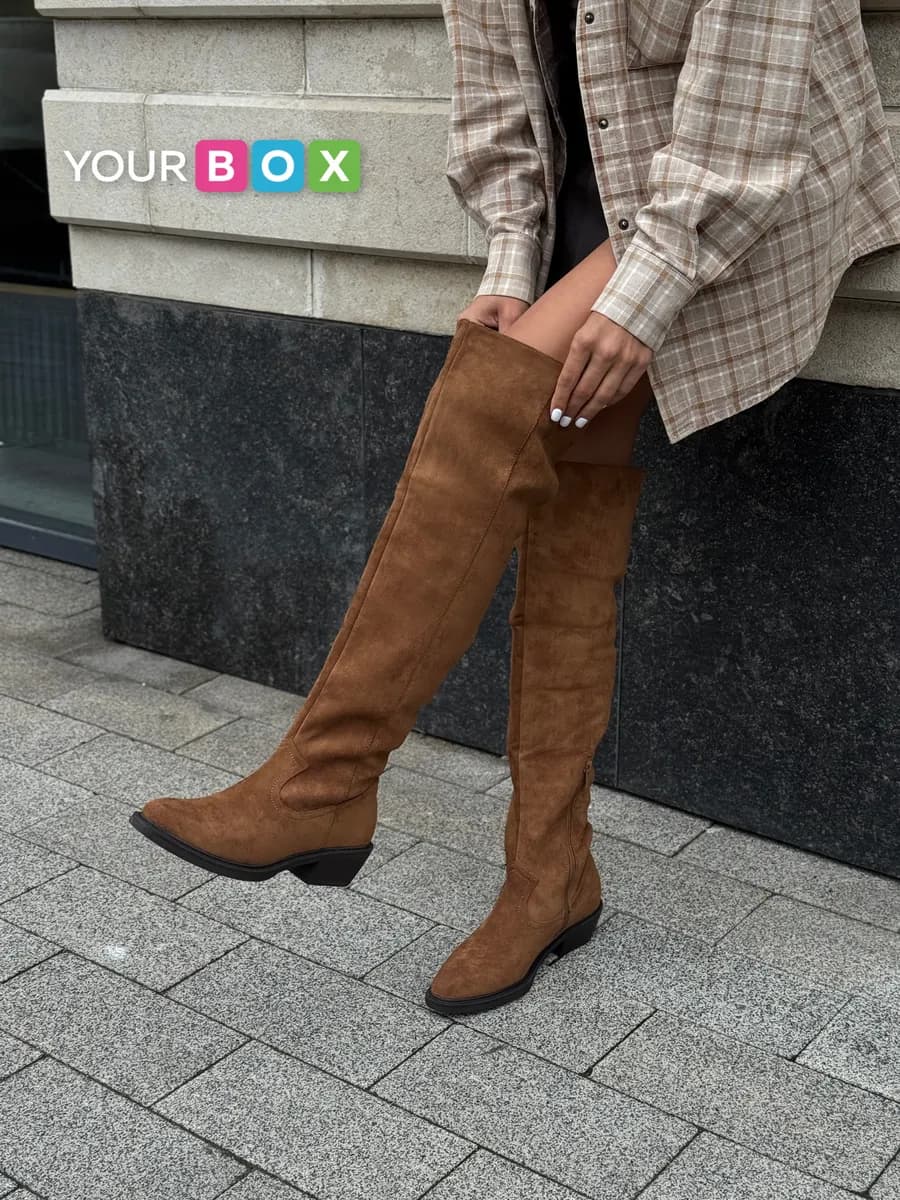 Демисезонные ботфорты чулки на каблуке