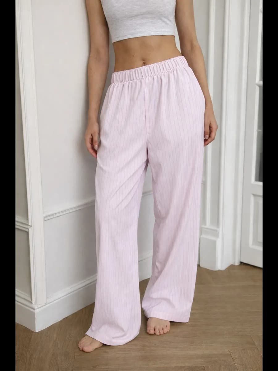 Брюки женские домашние палаццо на резинке