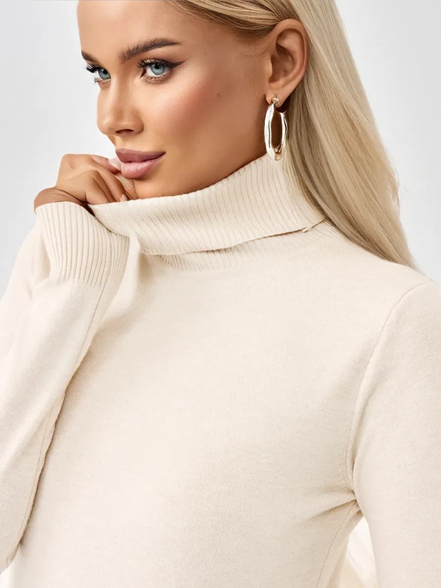 Водолазка гладкая кашемир с длинным рукавом и горлом