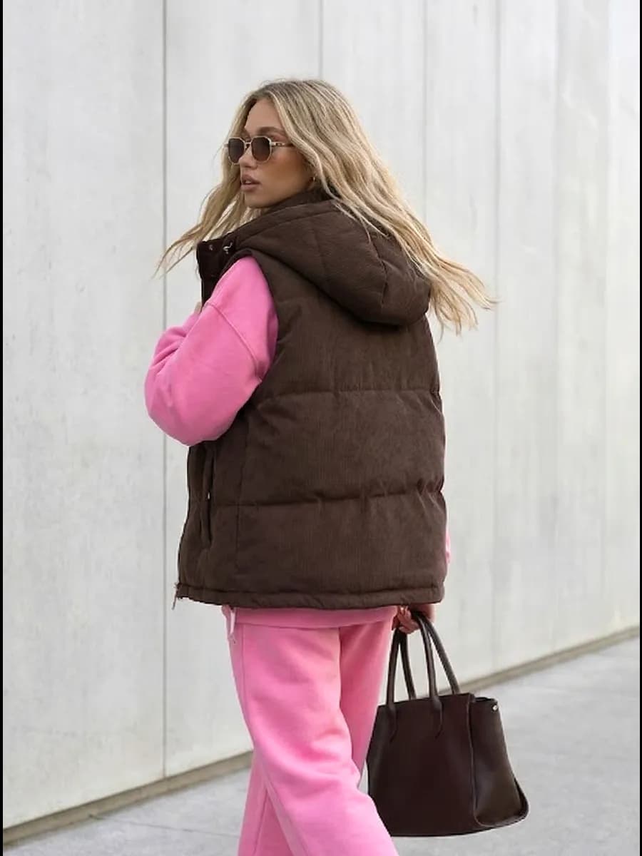 Жилетка утепленная демисезонная осенне-весенняя вельветовая