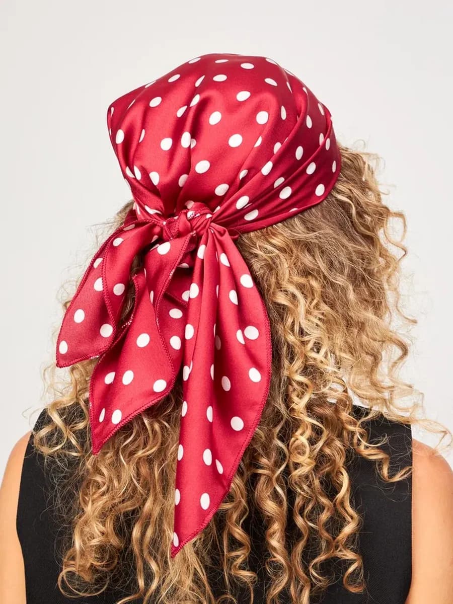 Косынка платок бандана модный аксессуар подарок Красный - фото 1