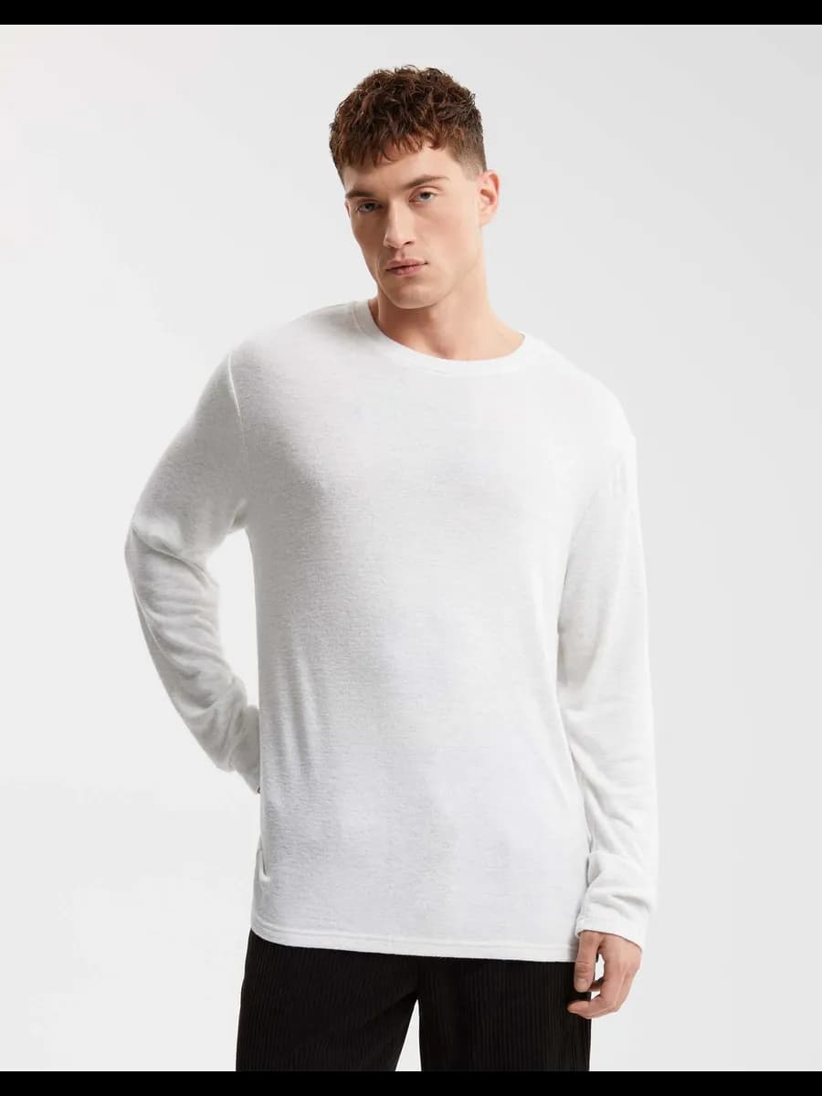 Светло-серый базовый лонгслив Regular