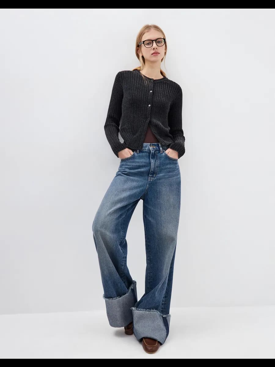 Серый велюровый кардиган